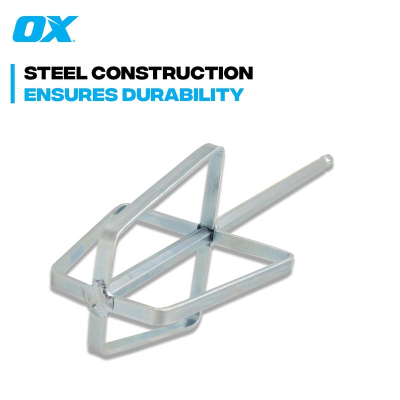 OX Tools Drywall Mud Mixer - Quick Mixing Joint Compound Mixer with Steel Construction, Fits 1/4" Quick Connect - Flat Profile Perfectly Fits Mud Pan, Easy to Clean Finish as a Paint or Cement mixer - Image 5